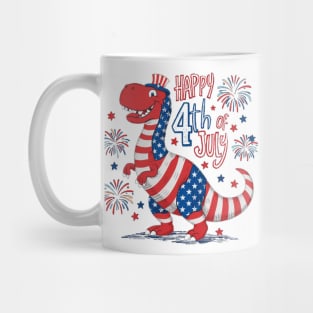 Happy Birthday America t-rex Mug